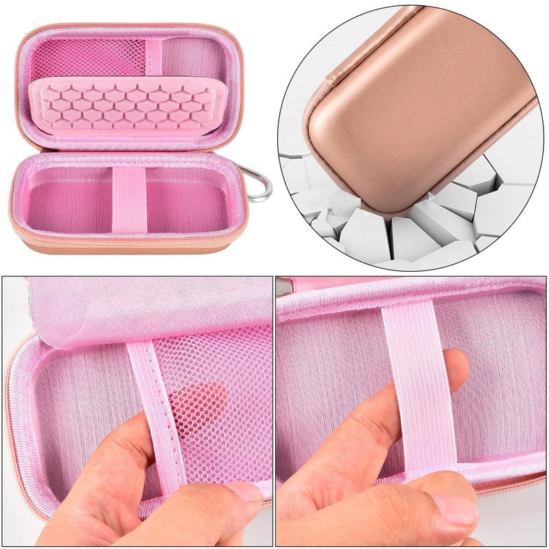 GWCASE حافظة صلبة متوافقة مع SanDisk Extreme PRO 500GB 1TB 2TB 4TB SSD خارجي محمول. حاملة سفر لمحرك الحالة الصلبة Crucial X8 (صندوق فقط) - وردي ذهبي - Image 2